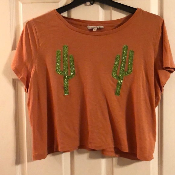 Express Sequins Cactus Crop-Top - Picture 6 of 8